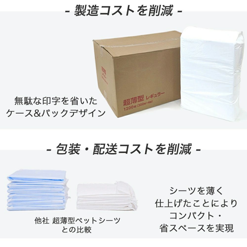 超薄型ペットシーツ スーパーワイド 300枚（75枚入×4袋）（ダブルワイド）